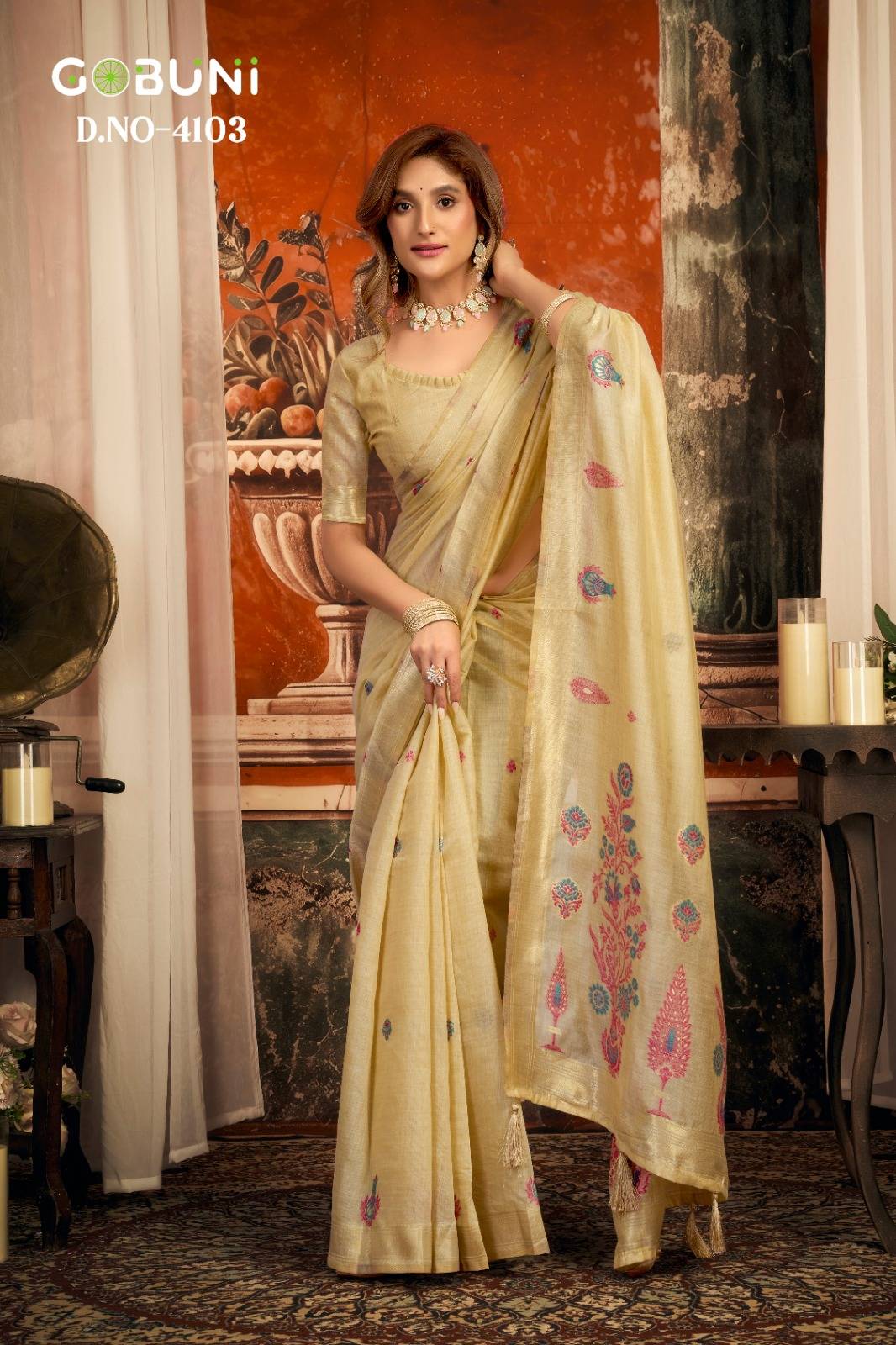 Sejal By Gobuni 4101 To 4106 Series Indian Traditional Wear Collection Beautiful Stylish Fancy Colorful Party Wear & Occasional Wear pure cotton Sarees At Wholesale Price